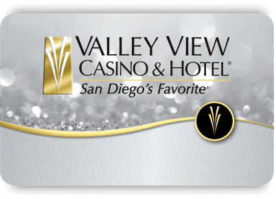 Silver Valley View Casino Players Club card featuring the casino's logo and silver card design with a metallic texture